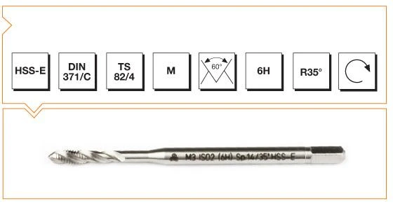 M12 MTE MAKİNE KILAVUZU DIN371/C 35° HSSE HELİS  B00105790139