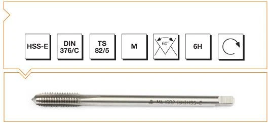 MTE DIN376/C DÜZ KANALLI HSS-E MAKİNA KILAVUZU M36 (6H) B00105783600